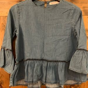 Denim Peplum Top